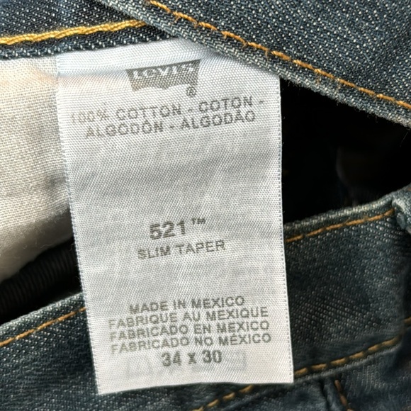 Levis 521 Slim tapered Blue Denim  Zip Fly - Picture 4 of 10